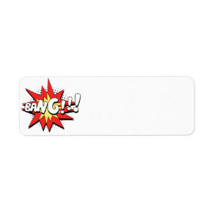 Pop Art Comic Bang! Return Address Label