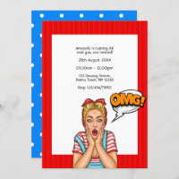 Pop Art Comic Birthday Party Invitation