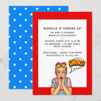 Pop Art Comic Birthday Party Invitation