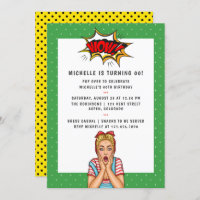 Pop Art Comic Birthday Party Invitation