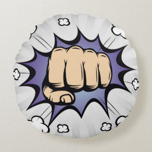 Pop art comic bubbles design. Vintage illustration Round Cushion
