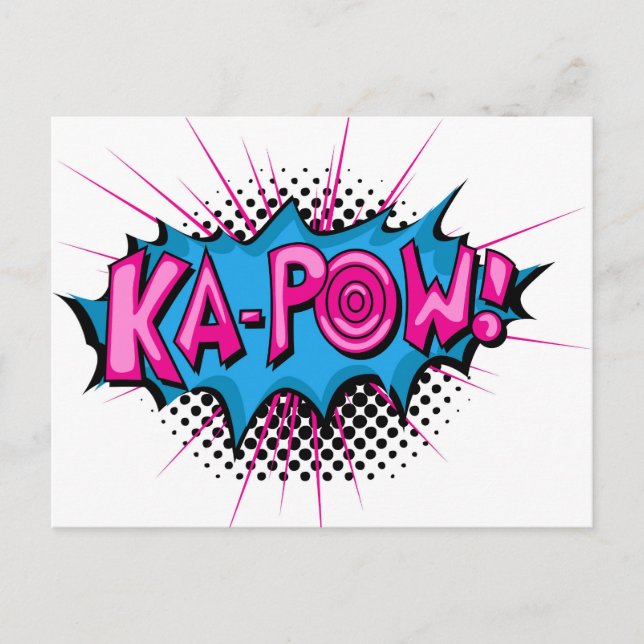 Pop Art Comic Ka-Pow! Postcard (Front)