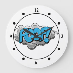 Pop Art Comic Poof! Large Clock
