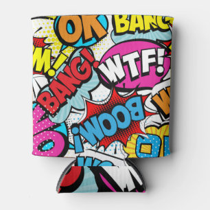 Pop Art Comic: Retro Seamless Pattern Can Cooler