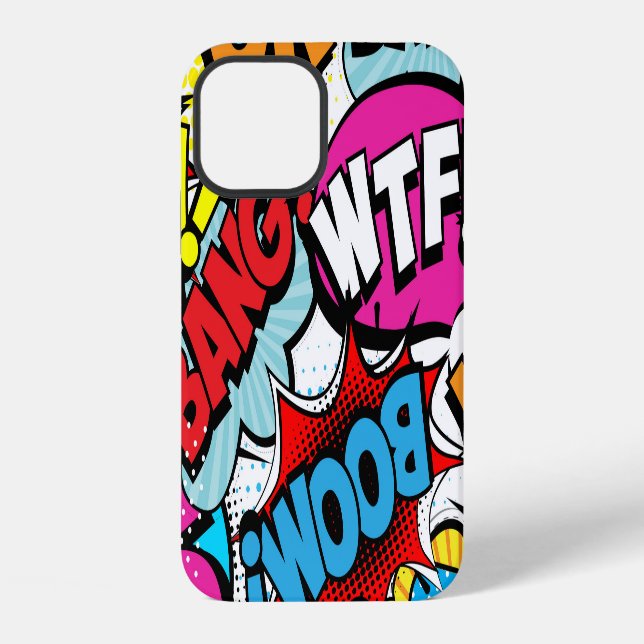 Pop Art Comic: Retro Seamless Pattern iPhone Case (Back)