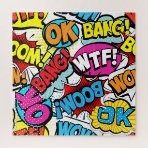 Pop Art Comic: Retro Seamless Pattern Jigsaw Puzzle