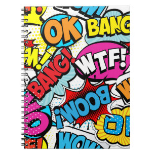 Pop Art Comic: Retro Seamless Pattern Notebook