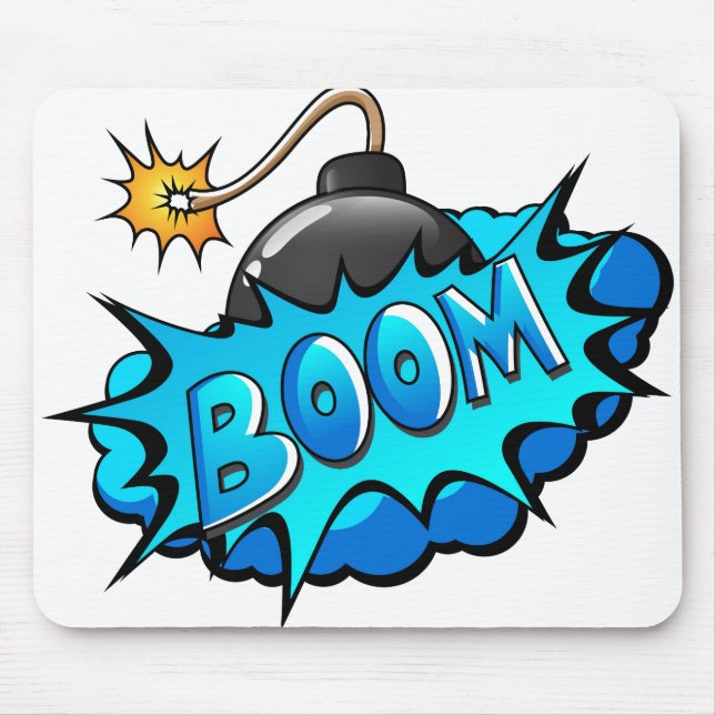 Pop Art Comic Style Bomb Boom! Mouse Pad (Front)