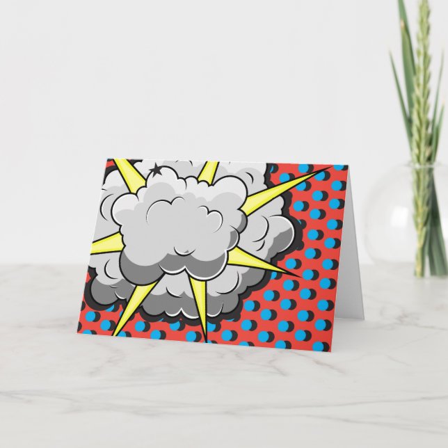 Pop Art Comic Style Explosion Card (Front)