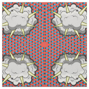 Pop Art Comic Style Explosion Fabric