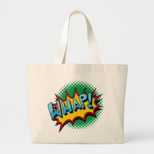 Pop Art Comic Style Whap! Large Tote Bag