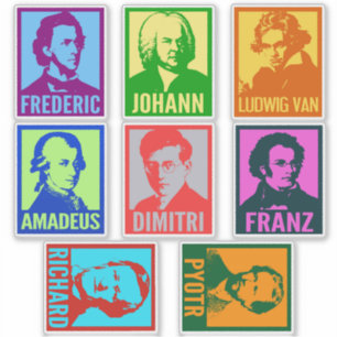 Pop Art Composers   Colourful Mod Custom Cut Vinyl