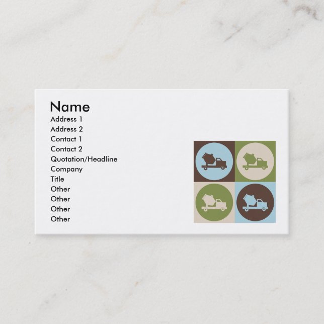 Pop Art Concrete Business Card (Front)