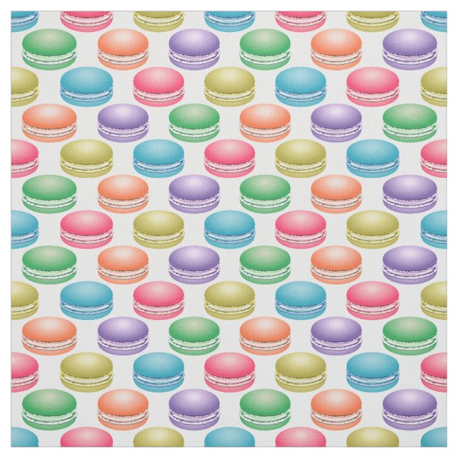 Pop Art Cookies Colourful Macarons Fabric (Swatch)