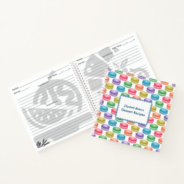 Pop Art Cookies Colourful Macarons Personalised Notebook (Inside)