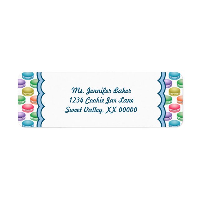 Pop Art Cookies Colourful Macarons Return Address Label (Front)