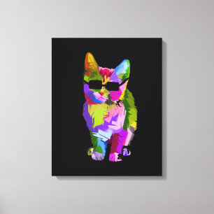 Pop Art cool cat kitty cat art Canvas Print