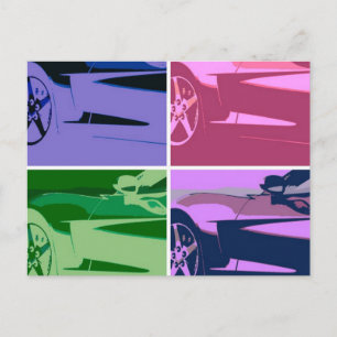 Pop Art Corvettes Postcard