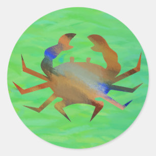 Pop Art Crab Classic Round Sticker