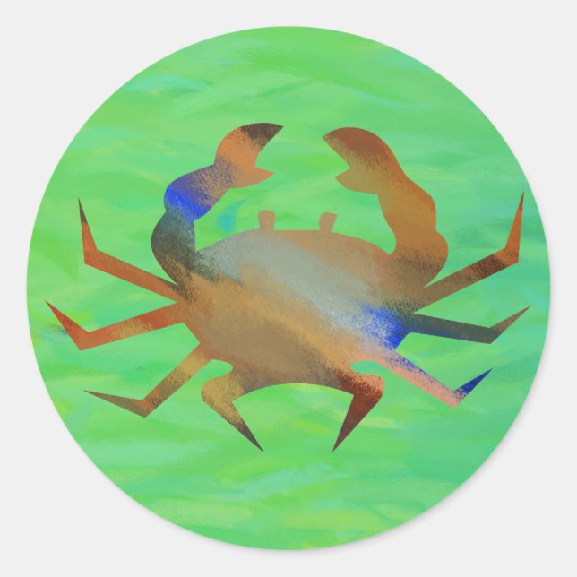 Pop Art Crab Classic Round Sticker (Front)