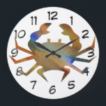 Pop Art Crab Large Clock<br><div class="desc">Pop Art Crab. Please Select Customise. Remove or change image "Numbers 1-12" prior to purchase. Design is available on other products.</div>