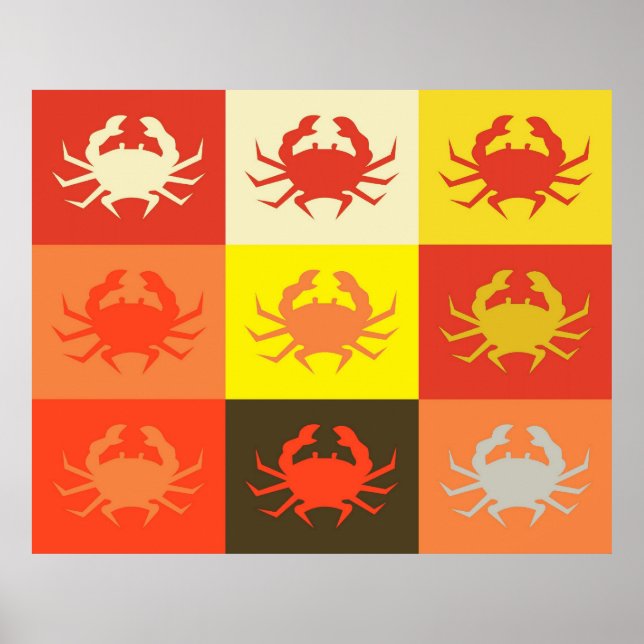 Pop Art Crab Poster 5 (Front)