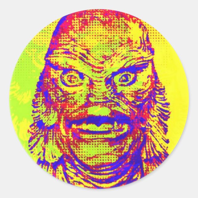 Pop Art Creature Classic Round Sticker (Front)