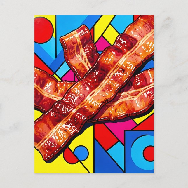 Pop Art Crispy Bacon Postcard (Front)