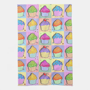 Pop Art CUPCAKES Kitchen TOWEL