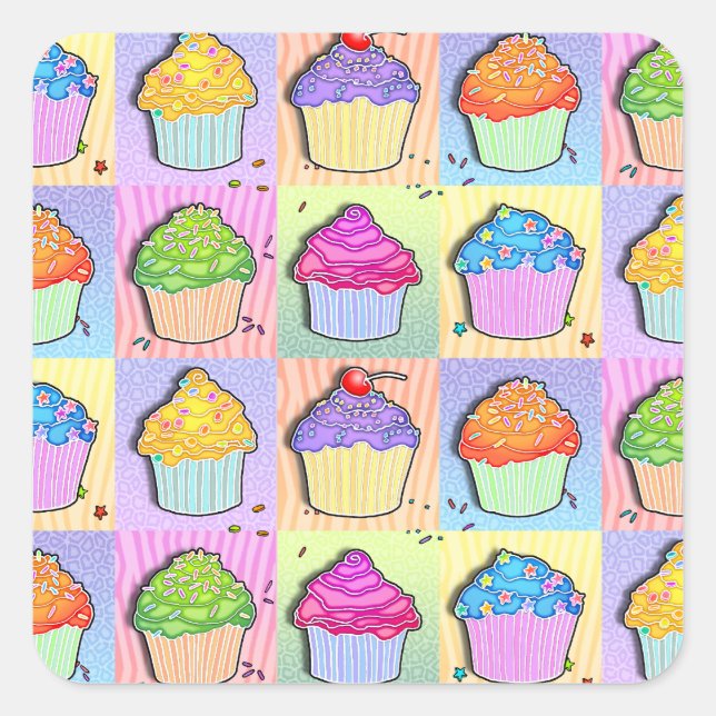 Pop Art CUPCAKES STICKER (Front)