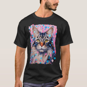 Pop Art Cute Maine Coon Cat T-Shirt