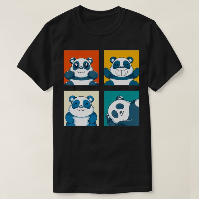 Pop Art Cute Wildlife Animal Panda Funny Panda Bea T-Shirt (Design Front)
