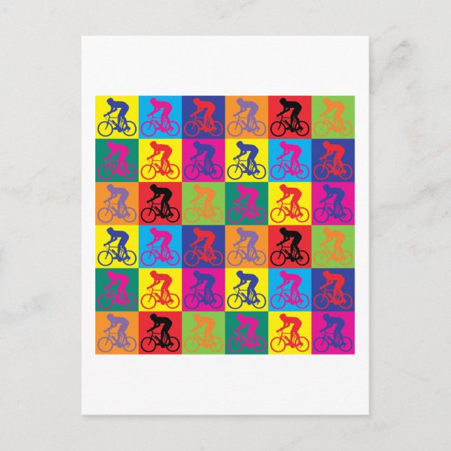 Pop Art Cycling Postcard (Front)
