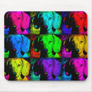Pop Art Dachshund Doxie Sweet Face Soulful Eyes Mouse Pad