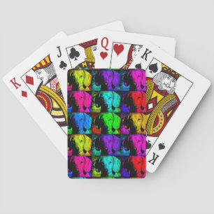 Pop Art Dachshund Doxie Sweet Face Soulful Eyes Playing Cards