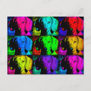 Pop Art Dachshund Doxie Sweet Face Soulful Eyes Postcard