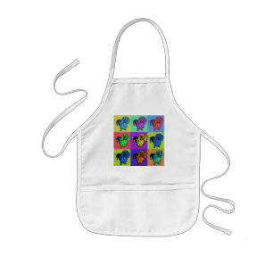 Pop Art Dachsund Doxie Panels Multi-Colour Popart Kids Apron