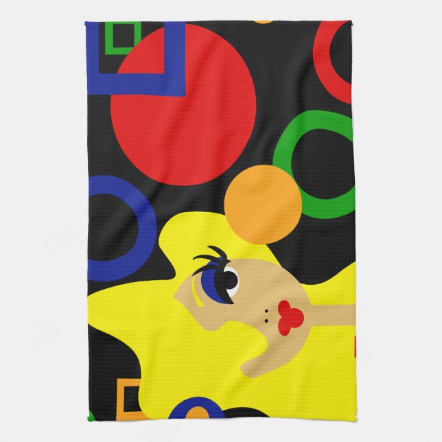 Pop Art Date Colourful Kitchen Towels (Vertical)