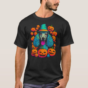 Pop Art Design Poodle Dog Pumpkin Halloween T-Shirt