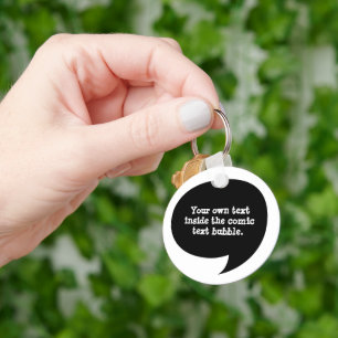 Pop Art Dialogue Bubble Halftone Keychain