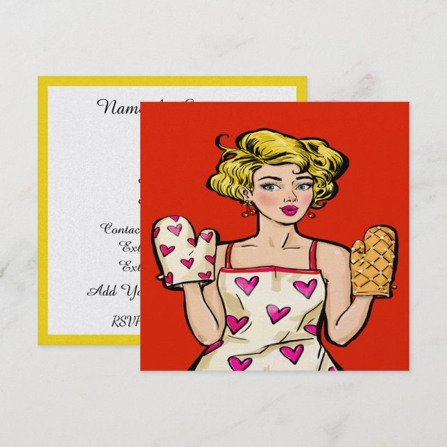 Pop Art Dinner / Cooking / Food Event Invitation (Front/Back)