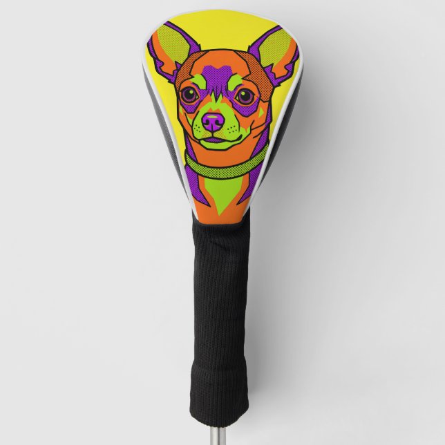 POP ART DOG - チワワ犬 No.2 Golf Head Cover (Front)