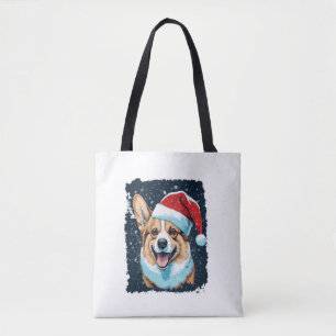 Pop Art Dog Christmas Corgi  Tote Bag