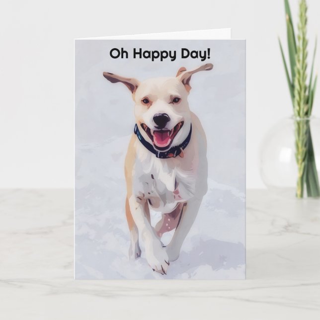 Pop Art Dog Happy Dog Lover Birthday Card (Front)