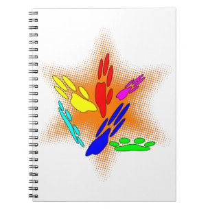Pop Art Dog Paw Prints Notebook