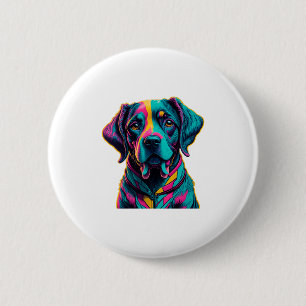 Pop Art dog to add fun and colour to your style 6 Cm Round Badge