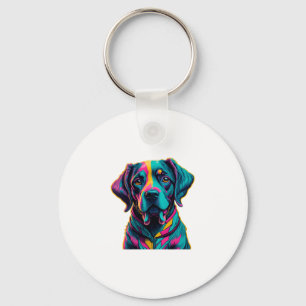 Pop Art dog to add fun and colour to your style Key Ring
