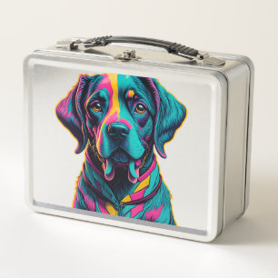 Pop Art dog to add fun and colour to your style Metal Lunch Box