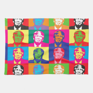 pop art donald trump tea towel