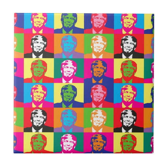pop art donald trump tile (Front)